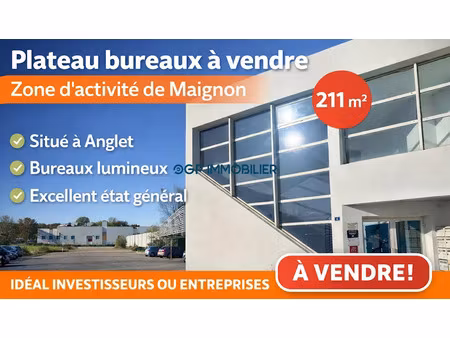 vente locaux professionnels 7 pièces 211 m² à anglet (64600)  670 000 €