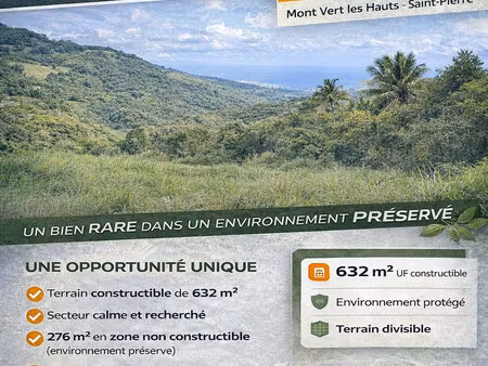 terrain a batir mont vert les hauts - st pierre