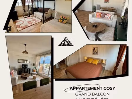 superbe t3 80m2 - lumineux  terrasse vue pyrénées et parkings