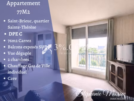 appartement t4 de 77 m² avec balcon plein sud