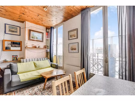 paris 19 : studio de 23.91m² en dernier étage