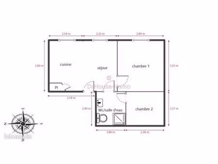 appartement 3 pièces 33 m²