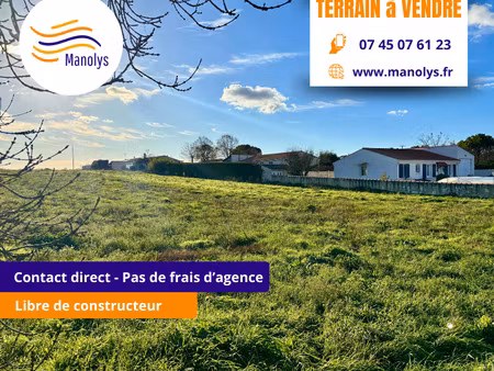 vente terrain 400 m² breuil-magné (17870)