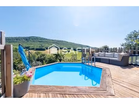 vue pyrénées – corps de ferme rénové avec grange  piscine et caractère