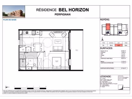 achat appartement 2 pièces 45m² perpignan 66000