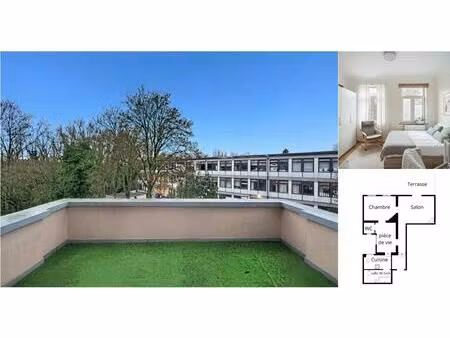 appartement à vendre avec terrasse et 1 chambre   jette (vbd87934)