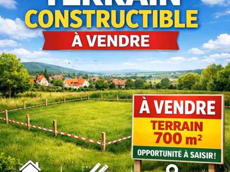 vente terrain 700 m² bruille-lez-marchiennes (59490)