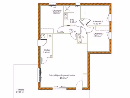 maison neuve de plain-pied à construire – 92 m² sur terrain de 607 m² avec annexe existant