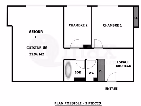 levallois - 3 pièces poss - 445 000 € fai