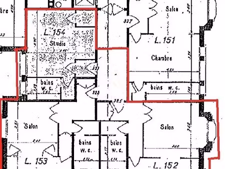 ensemble de 3 appartements loués + parties communes pouvant être réunis pour appartement f