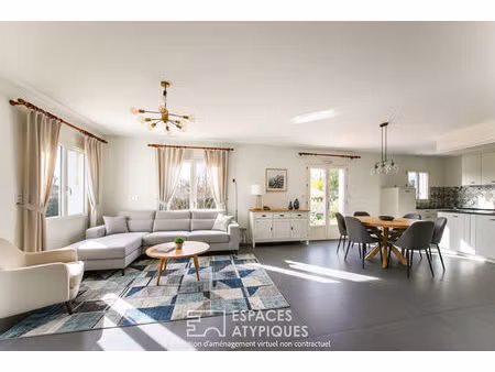 maison familiale avec terrain paysagé