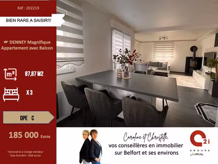 vente appartement 4 pièces 87.87 m² à denney (90160)  185 000 €