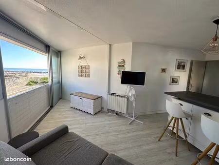 [1ère ligne] bel appartement 31 m² au sol – vue mer + parking