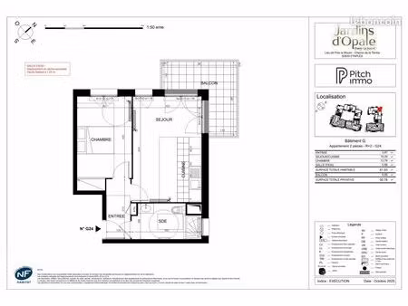 appartement 2 pièces 41 m²