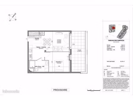 appartement 2 pièces 40 m²
