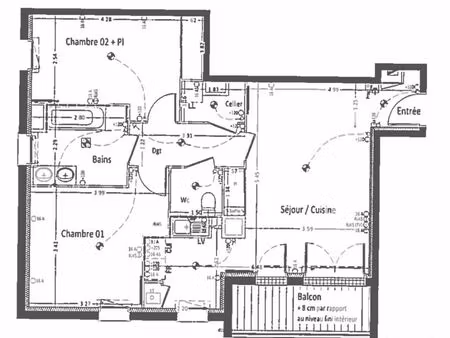 appartement 3 pièces 67 m²