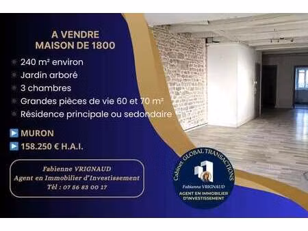 vente maison à muron (17430) : à vendre / 240m² muron