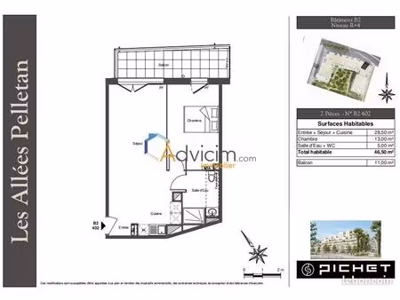 appartement 2 pièces 47 m²