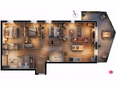 t4 lumineux et moderne  superbe terrasse de 21m²  idéal 1ere acquisition  offre commercial