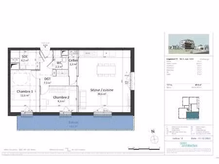 vente appartement 3 pièces à giberville (14730) : à vendre 3 pièces / 68m² giberville