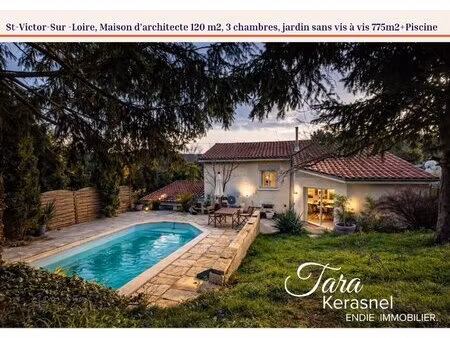 maison d'architecte 120m2  entierement renovée  piscine et jardin clos  endie immobilier .