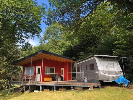 chalet neuf 25 m² + caravane au calme terrain 2409 m² hericourt