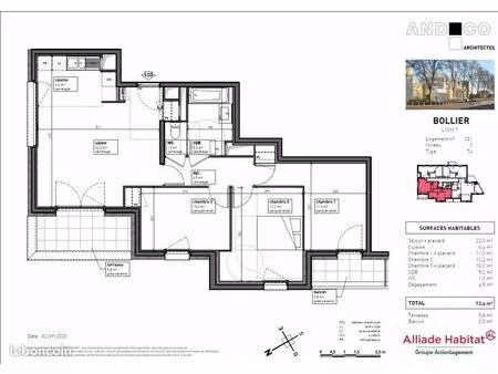 appartement 4 pièces 74 m²