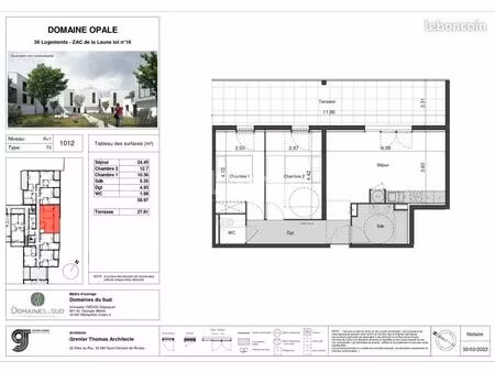 appartement 3 pièces 59 m²