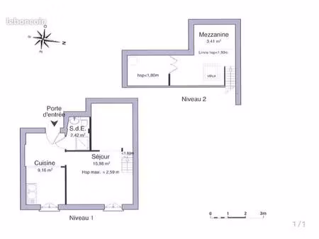 t1bis 40 m2 avec mezzanine - au calme marseille porte d'aix