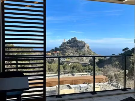 èze village - t2 dernier étage vue mer