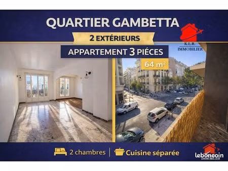 appartement 3 pièces 65 m²
