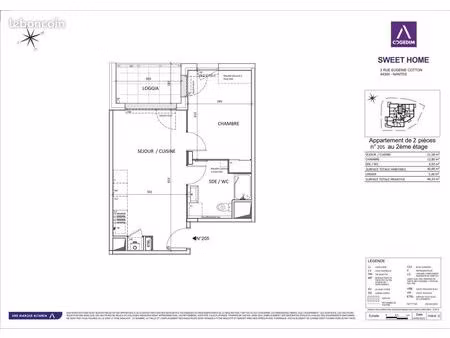 appartement 2 pièces 40 m²