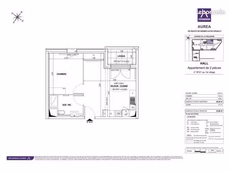 appartement 2 pièces 40 m²