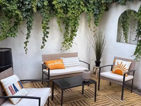 t3 meublé haut de maison – cour privative + loggia – clim réversible – proche timone