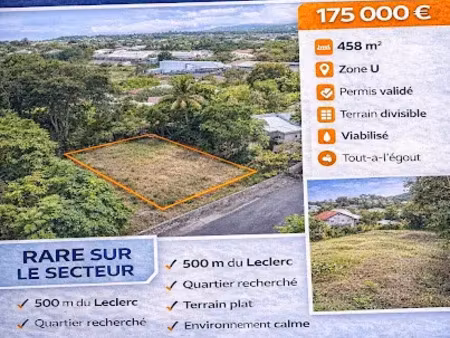 vente terrain à batir à saint pierre (97410)  175 000 €