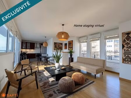 coeur de ville  duplex en dernier étage  3 terrasses  vue dégagée  cave