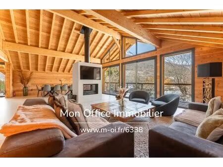 référence : 6338-clg. - chalet de prestige avec sauna  spa et salle de cinéma à serre...
