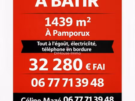 terrain à bâtir – 1 439 m² – réseaux & tout-à-l’égout en bordure – libre de constructeur –