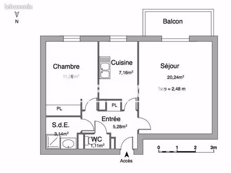 appartement 2 pièces 48 m²