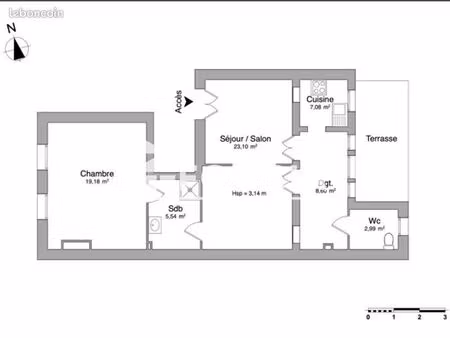 appartement 2 pièces 66 m²
