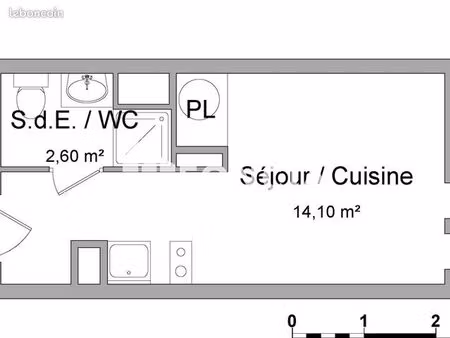 studio 1 pièce 16 m²