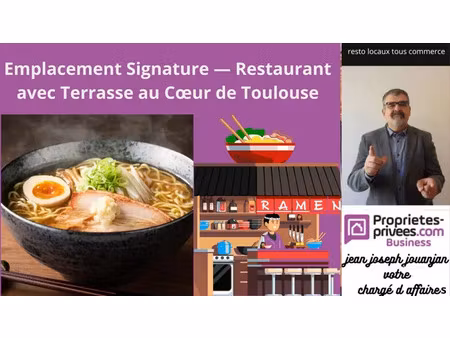 toulouse - restaurant 35 couverts  emplacement n°1  terrasse