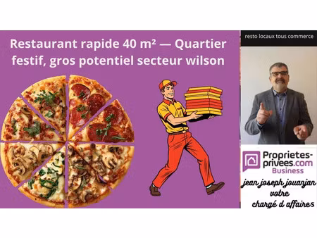toulouse - restaurant rapide 40 m² quartier festif  gros potentiel