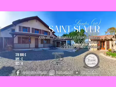 vente maison 7 pièces 186.5 m² à saint-sever (40500)  339 900 €