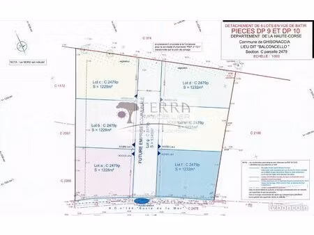terrain 1232 m² ghisonaccia