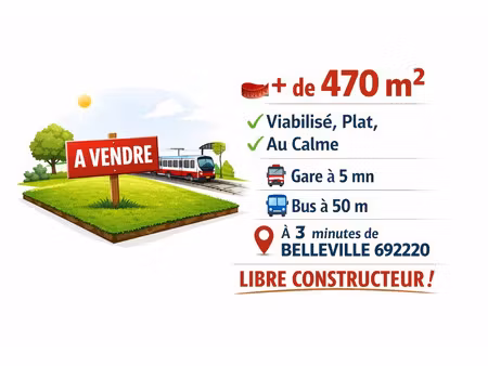 terrain à vendre belleville en beaujolais 475m2 136 000€