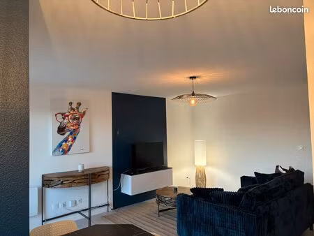 rare – loue superbe appartement t2 meublé de 48m² avec balcon de 20m²  résidence sécurisée