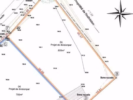 terrain constructible 800m²