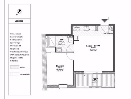 appartement 2 pièces 42 m²
