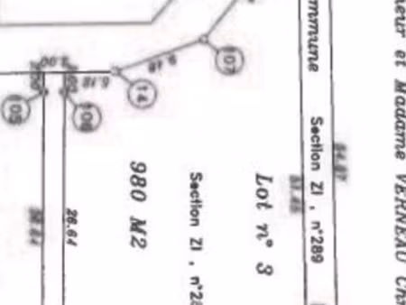 terrain à bâtir – sougé (41800) – lotissement